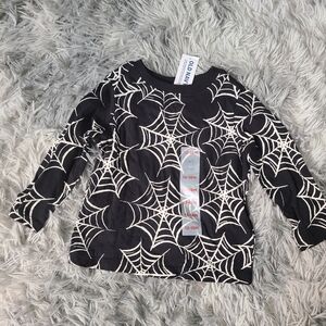Old Navy Black and White Spiderweb Long Sleeve Tee